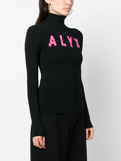 Shop Alyx Logo Intarsia-knit Jumper In Black