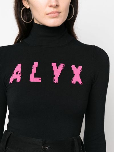 Shop Alyx Logo Intarsia-knit Jumper In Black