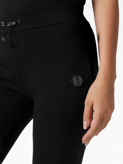 Shop Philipp Plein Logo-plaque Drawstring Track Pants In Black