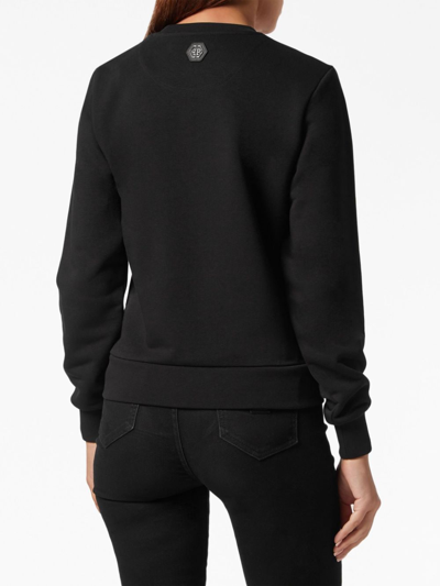Philipp Plein Logo-embellished Cotton Sweatshirt In Black
