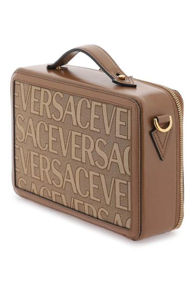 Shop Versace Allover Messenger Bag Men In Multicolor