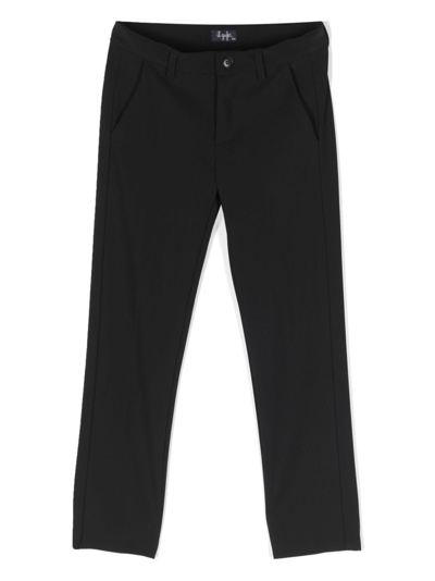 Shop Il Gufo Slim Tailored Trousers In Black
