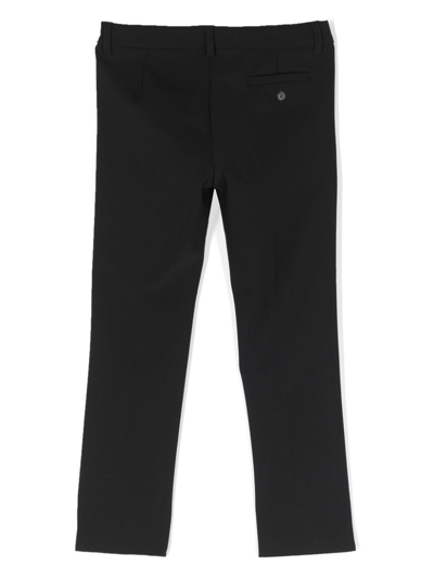 Shop Il Gufo Slim Tailored Trousers In Black