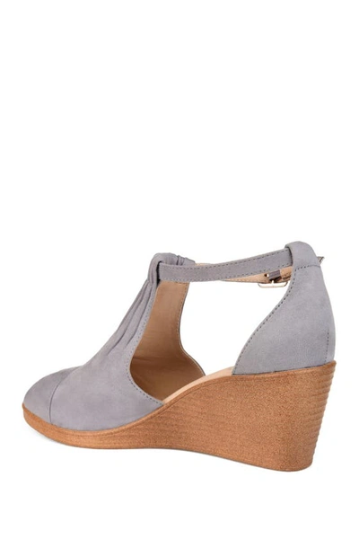 Shop Journee Collection Kedzie Wedge Sandal In Grey