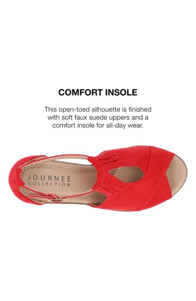 Journee Collection Womens Kedzie Medium And Wide Width Buckle Open Toe Wedge In Red