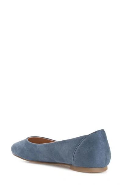 Journee Collection Womens Kavn Medium And Wide Width Comfort Insole Slip On Round Toe Ballet Flats In Blue