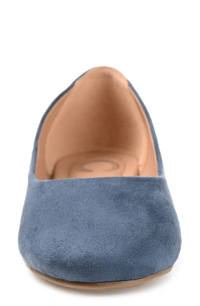 Journee Collection Womens Kavn Medium And Wide Width Comfort Insole Slip On Round Toe Ballet Flats In Blue