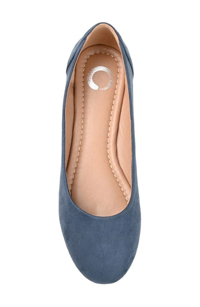 Journee Collection Womens Kavn Medium And Wide Width Comfort Insole Slip On Round Toe Ballet Flats In Blue
