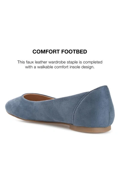 Journee Collection Womens Kavn Medium And Wide Width Comfort Insole Slip On Round Toe Ballet Flats In Blue