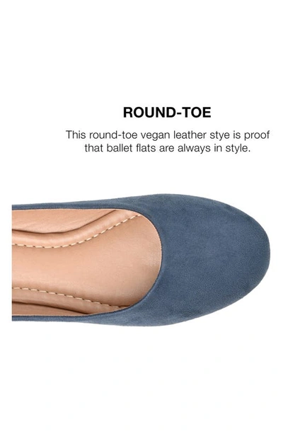 Journee Collection Womens Kavn Medium And Wide Width Comfort Insole Slip On Round Toe Ballet Flats In Blue