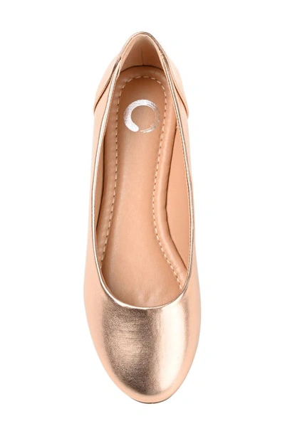 Shop Journee Collection Kavn Ballet Flat In Rose Gold