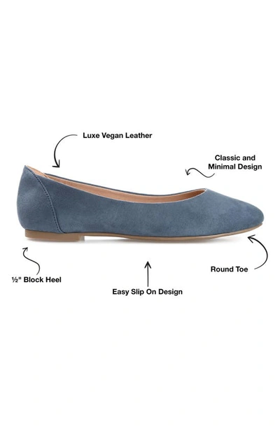 Journee Collection Womens Kavn Medium And Wide Width Comfort Insole Slip On Round Toe Ballet Flats In Blue