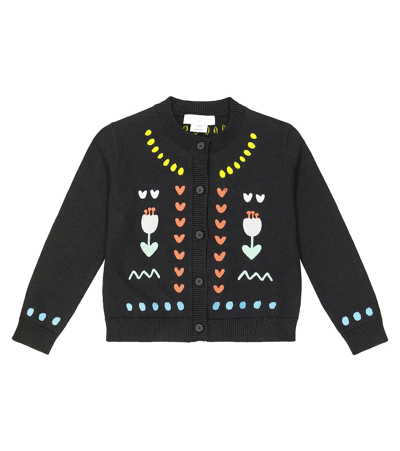 Shop Stella Mccartney Embroidered Cotton And Wool Cardigan In Multicoloured