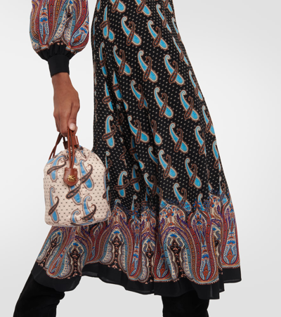 Shop Etro Paisley Silk Midi Dress In Multicoloured