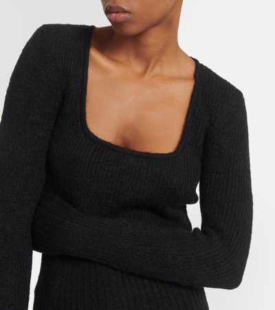 Shop Jacquemus La Maille Dao Mohair-blend Sweater In Black