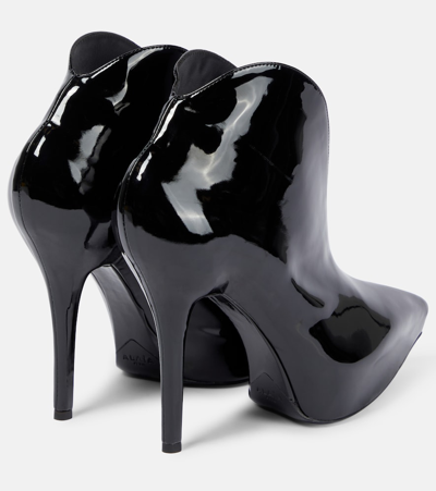 Shop Alaïa Booties Slick Patent Leather Ankle Boots In Black