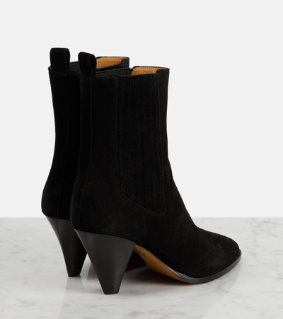 Shop Isabel Marant Reliane Suede Ankle Boots In Black