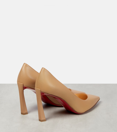 Christian Louboutin Kate 100 Tan Suede Pumps In Black