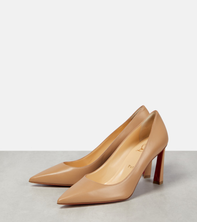 Christian Louboutin Kate 100 Tan Suede Pumps In Black