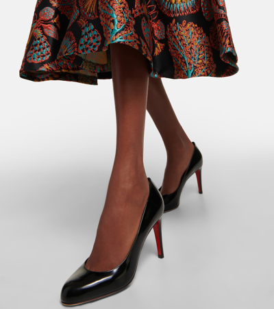 Christian Louboutin Pumppie Abrasivato Red Sole Calfskin Leather Pumps In Black