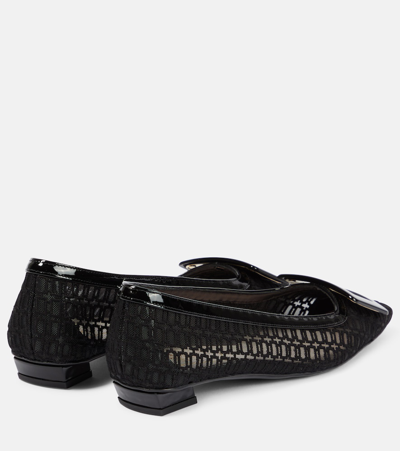 Roger Vivier 25mm Belle Vivier Monogram Mesh Pumps In Black