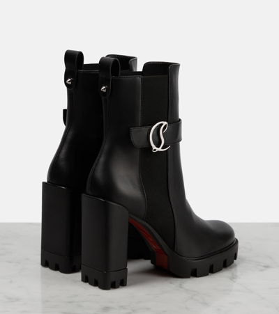 Shop Christian Louboutin Cl Chelsea Lug Leather Ankle Boots In Black