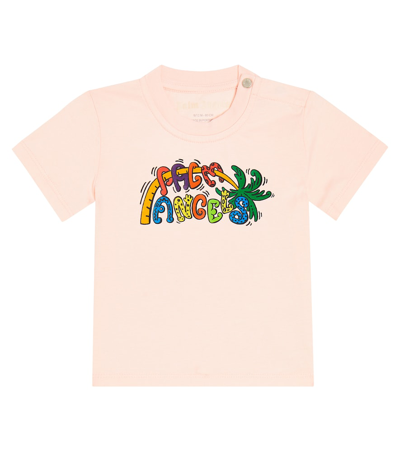 Palm Angels Baby Set Of Three Cotton Jersey T-shirts In Multicoloured