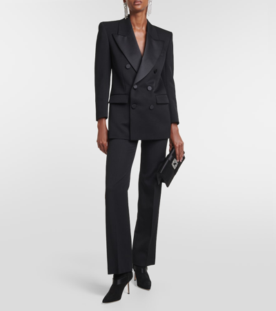 Manolo Blahnik Plinianu 90 Crystal-embellished Satin-trimmed Suede Ankle Boots In Black