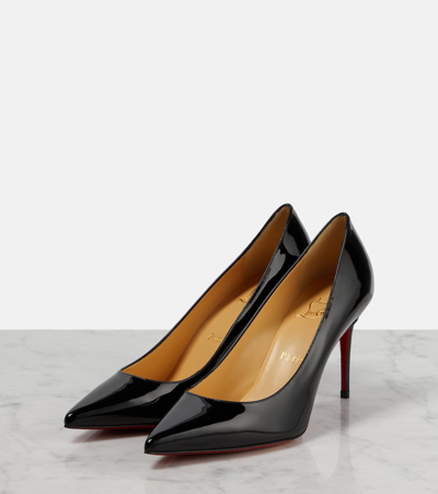 Shop Christian Louboutin Kate 85 Patent Leather Pumps In Black