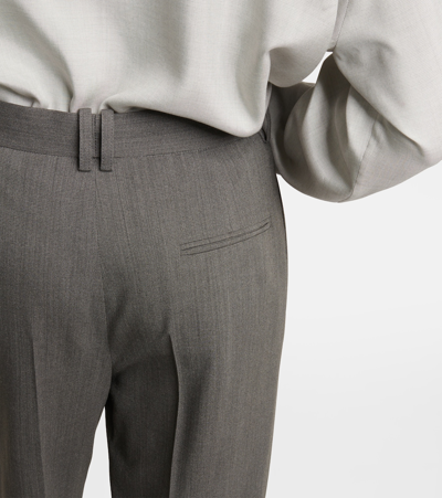 The Row Wool-blend Wide-leg Pants In Grey