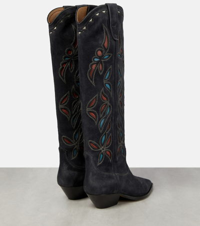 Isabel Marant 40mm Denvee Suede Tall Boots In Black