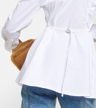 Shop Jacquemus La Chemise Lavior Cotton-blend Shirt In White