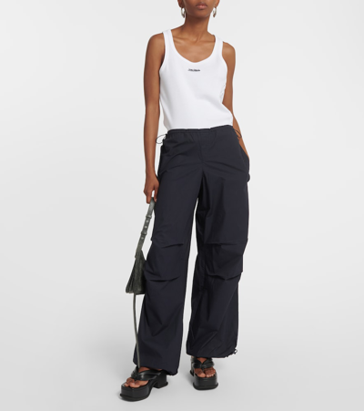 Shop Ag Cotton Cargo Pants In Blue