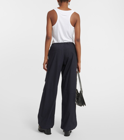 Shop Ag Cotton Cargo Pants In Blue