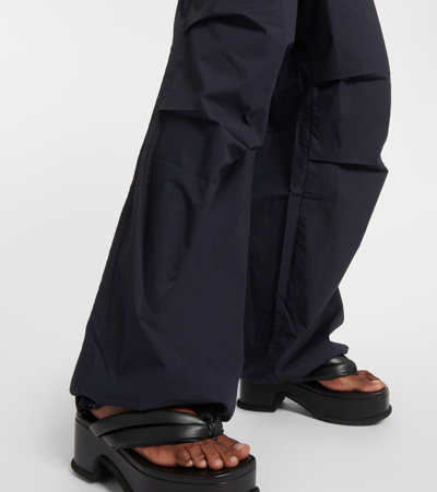 Shop Ag Cotton Cargo Pants In Blue