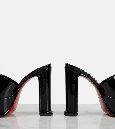 Shop Christian Louboutin Amali Patent Leather Platform Mules In Black