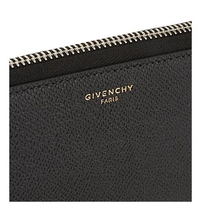 Shop Givenchy Grained Leather Zip-around Wallet In Black