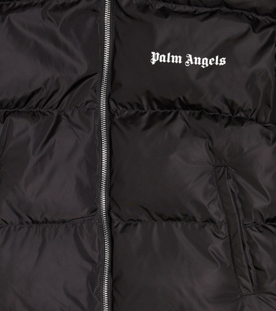 Shop Palm Angels Logo Puffer Jacket In Black