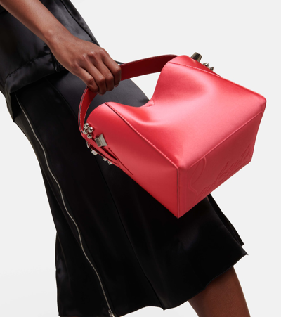 Shop Christian Louboutin Cabachic Mini Satin Bucket Bag In Pink