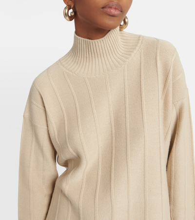 Shop Max Mara Leisure Beira Virgin Wool Turtleneck Sweater In White