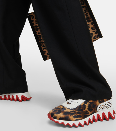 Christian Louboutin Loubishark Donna Crepe Satin Kitty Red Sole Runner Sneakers In Multicoloured