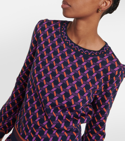 Shop Diane Von Furstenberg Iggy Jacquard Sweater In Multicoloured