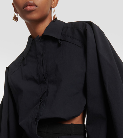 Shop Jacquemus Le Haut Bahia Poplin Shirt In Blue