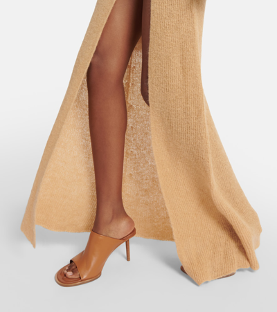 Shop Jacquemus La Robe Dao Mohair-blend Maxi Dress In Beige