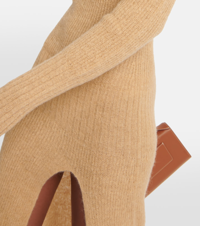 Jacquemus La Robe Dao Mohair-blend Maxi Dress In Beige