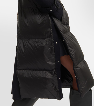 Shop Sacai Wool-trimmed Puffer Coat In Black
