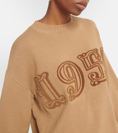 Shop Max Mara Fido Wool And Cashmere Sweater In Brown