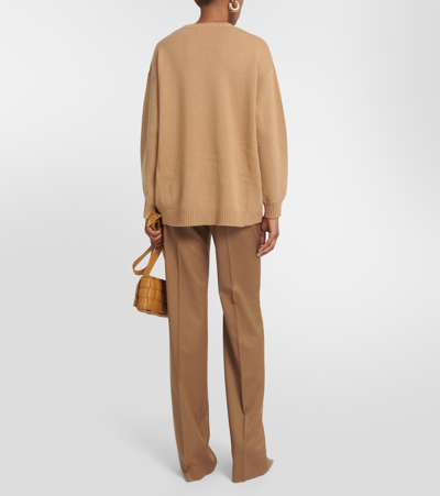 Shop Max Mara Fido Wool And Cashmere Sweater In Brown