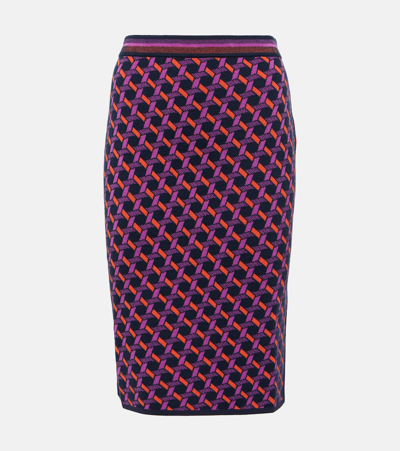 Shop Diane Von Furstenberg Hazel Jacquard Midi Skirt In Multicoloured