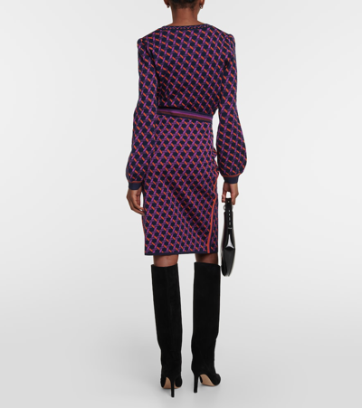 Shop Diane Von Furstenberg Hazel Jacquard Midi Skirt In Multicoloured